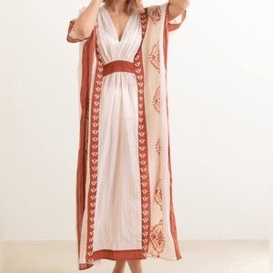 Mer-Sea Riad Long Caftan Swim Cover Up 100% organic cotton size Small